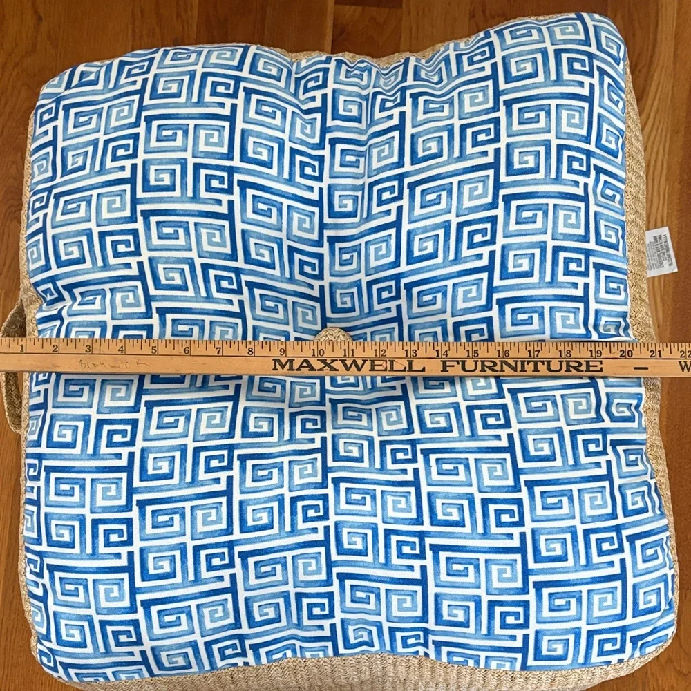 Blue and Tan Outdoor cushion set of 2 Tracy Boyd 21x21
